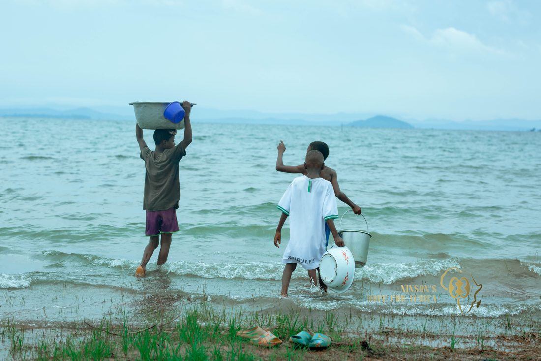 Clean water being collected